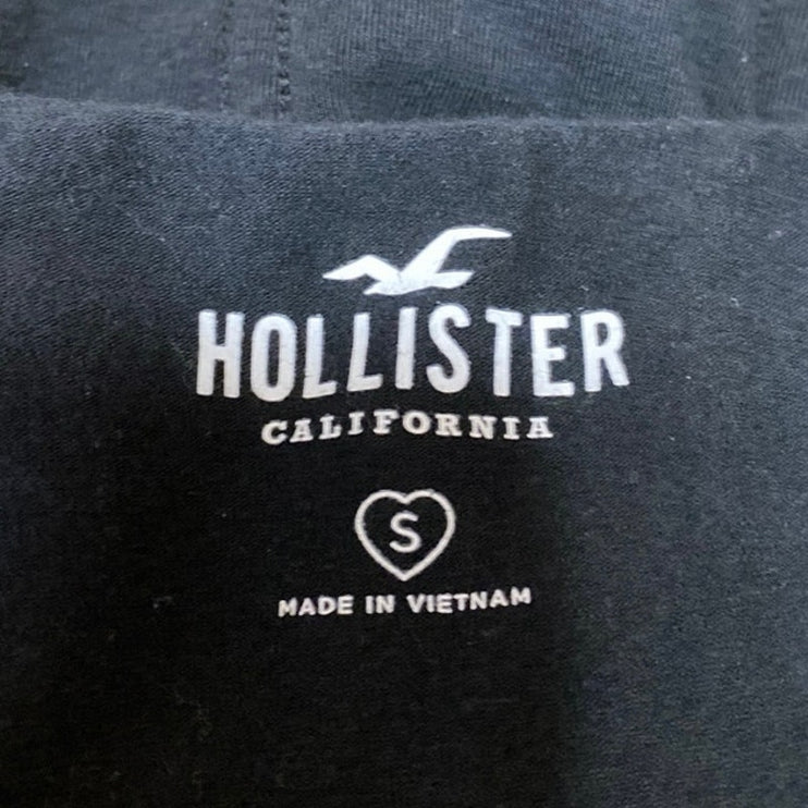 Hollister Black Sleeveless Floral Lace Corset Bustier Cami Tank Crop Top Size S