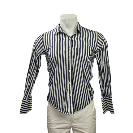 Alex Mill Men's Blue White Striped Pocket Long Sleeve Button Down Shirt Top Sz S