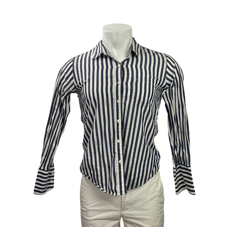 Alex Mill Men's Blue White Striped Pocket Long Sleeve Button Down Shirt Top Sz S