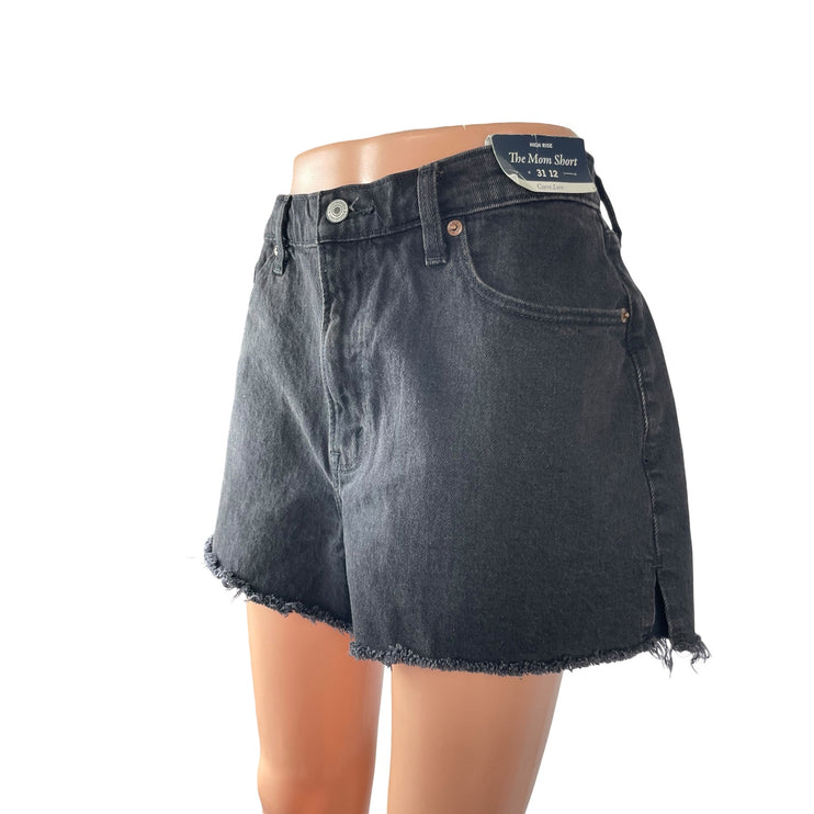 Abercrombie & Fitch The Mom Shore High Rise Black Cutoff Denim Jean Shorts 12