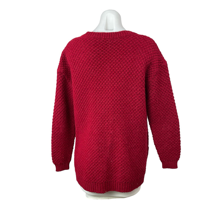 River Island Red Chunky Knit Long Sleeve Open Front Cardigan Sweater Jacket 8