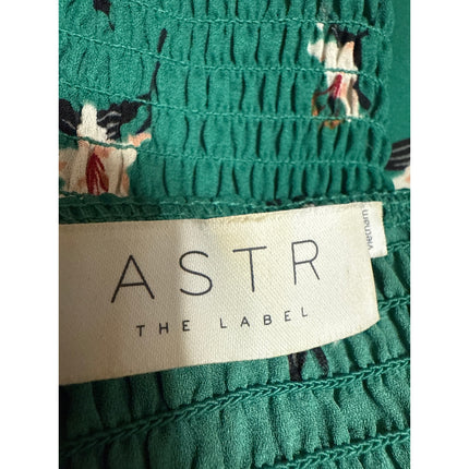 ASTR The Label Green Floral Smocked Sleeveless Cami Camisole Tank Top Size M