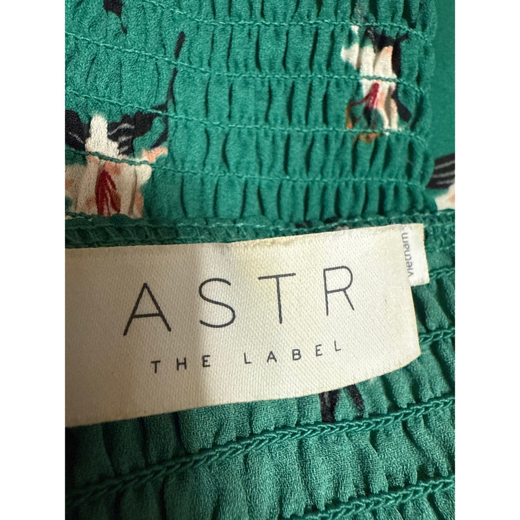 ASTR The Label Green Floral Smocked Sleeveless Cami Camisole Tank Top Size M