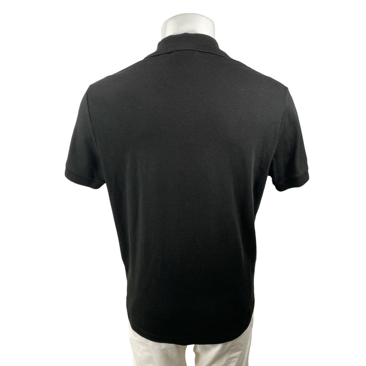 Lacoste Men's Black Logo Short Sleeve Golf Collared Casual Polo Shirt Top Size L