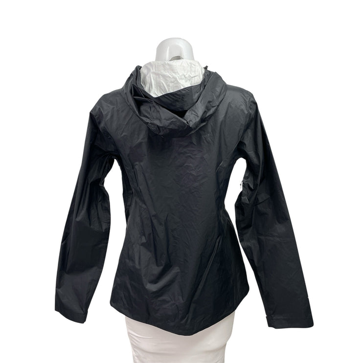 Eddie Bauer Cloud Cap Black Zip Up Long Sleeve Hoodie Hooded Rain Coat Jacket S