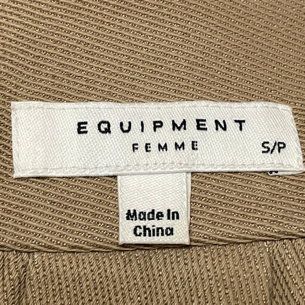Equipment Beige Long Sleeves Belted Pocket Utility Overalls Romper Jumpsuit SP