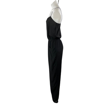 Topshop Black Sleeveless Cami Spaghetti Strap Scoop Tank Blouson Jumpsuit Size S