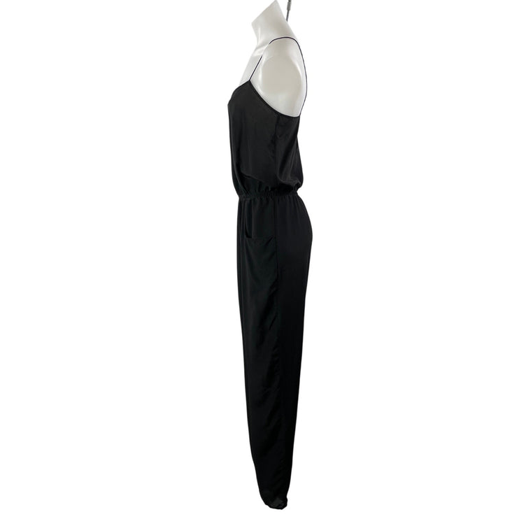 Topshop Black Sleeveless Cami Spaghetti Strap Scoop Tank Blouson Jumpsuit Size S