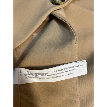 Zara Women's Tan Notch Lapel Sleeveless Side Tie Vest Blazer Coat Jacket Size XS