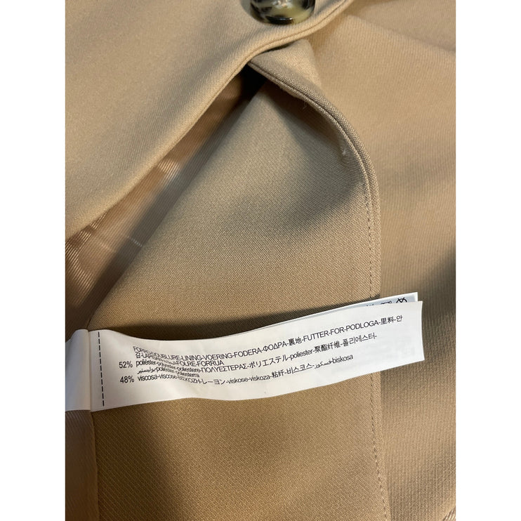 Zara Women's Tan Notch Lapel Sleeveless Side Tie Vest Blazer Coat Jacket Size XS
