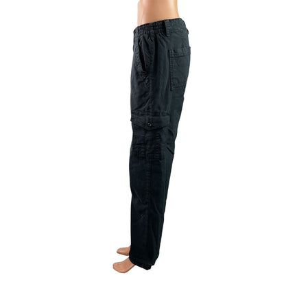 American Eagle Women's Black Stretch Straight Leg Cargo Trousers Jeans Pants 8