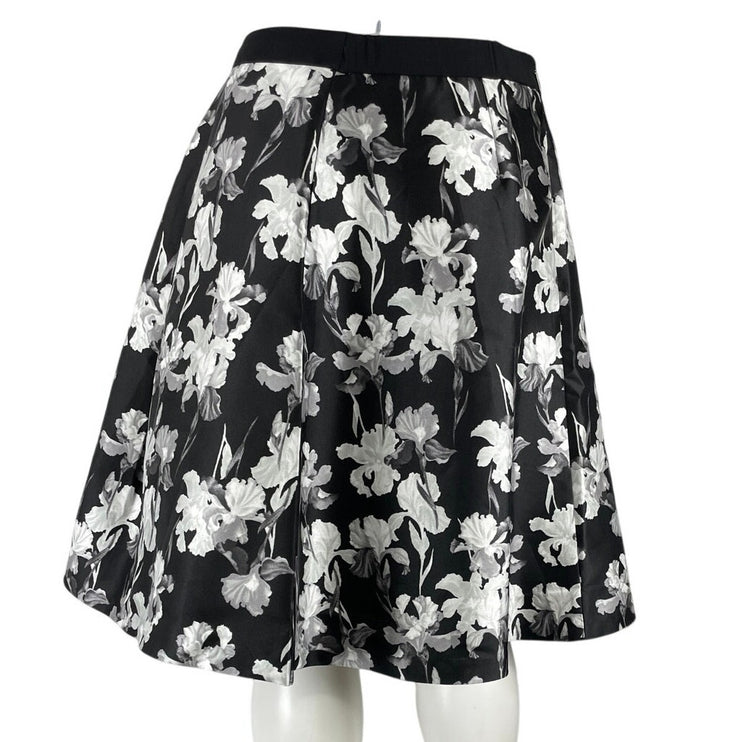 Lane Bryant Prabal Gurung Black Floral High Waist A Line Knee Length Skirt Sz 16