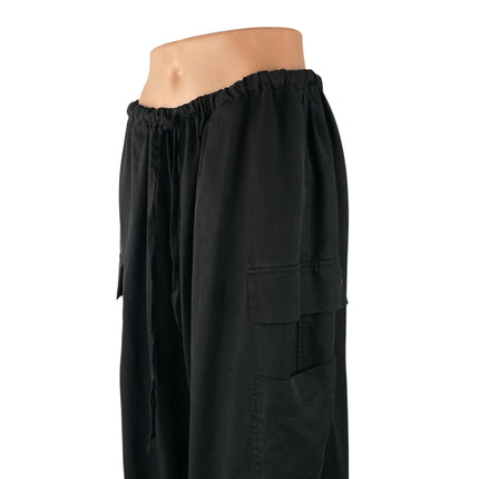 Reformation Women's Black Loose Parachute Baggy Trousers Utility Cargo Pants M