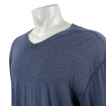Lululemon Men's Blue V Neck Long Sleeve Sweater Sweatshirt Tee T-Shirt Top Sz XL