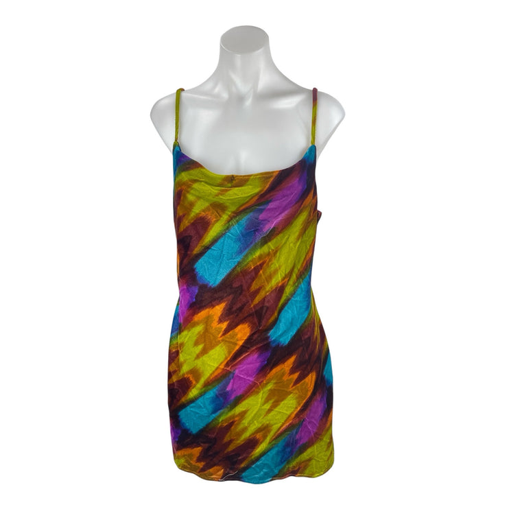 Urban Outfitters Multicolor Abstract Cowl Neck Cami Camisole Tank Dress Size L