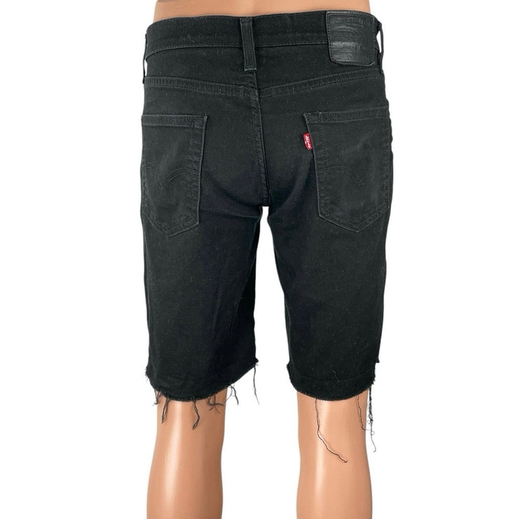 Levi's Men's 511 Black Frayed Hem Summer Jorts Bermuda Cut Off Denim Shorts 34