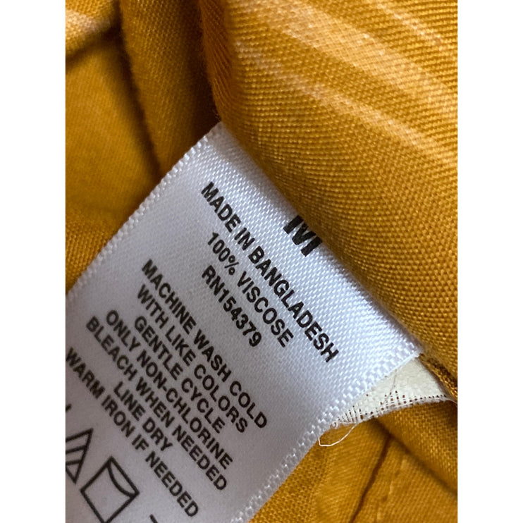 Aeropostale Men's Yellow Stripe Collared Short Sleeve Button Down Shirt Top Sz M