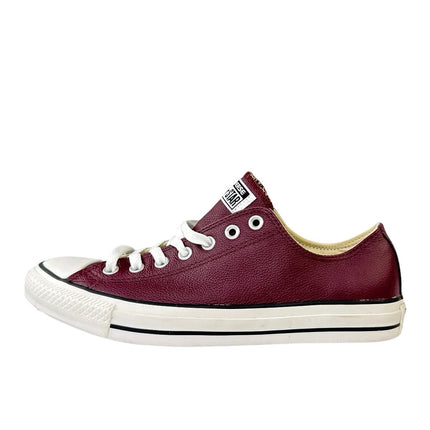 Converse Chuck Taylor OX Unisex Burgundy Leather Lace Up Sneakers Shoes M-9 W-11