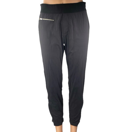 Athleta Women's Black Elastic Waist Ankle Zip Tapered Activewear Sweatpants Sz 4