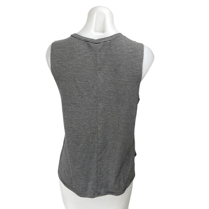 BCBGeneration Women's Black Gray Striped Sleeveless Muscle Tee Tank Top Size S