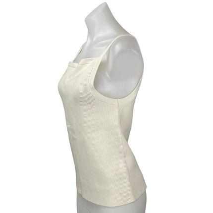NEW Abercrombie & Fitch Cream Sleeveless Rib Knit Cami Camisole Crop Tank Top L