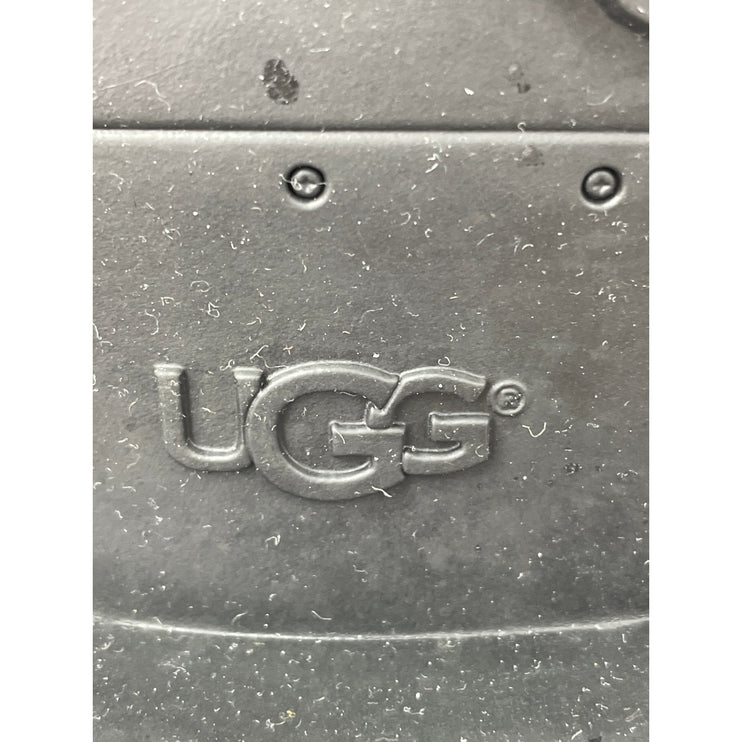 UGG Aldon Womens Black Sherpa Leather Buckle Strap Winter Snow Ankle Boots 8.5