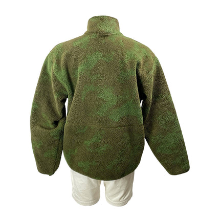 New Balance High Pile Men's Green Woodland Camo Printed Fleece Sweater Jacket M