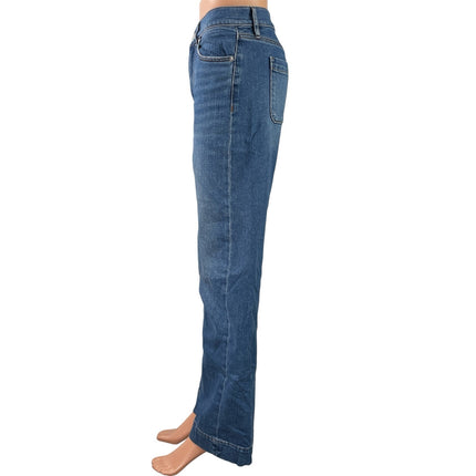 LOFT Women's Blue Medium Wash High Waist Straight Wide Leg Denim Jeans Pants 0