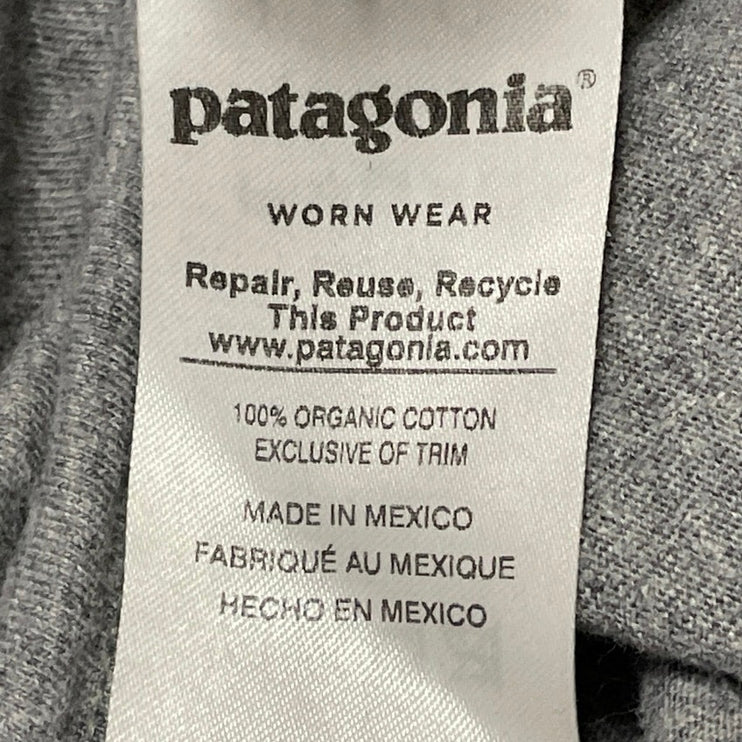 Patagonia Men's Gray Long Sleeves P-6 Logo Responsibili Tee T-shirt Top Size M