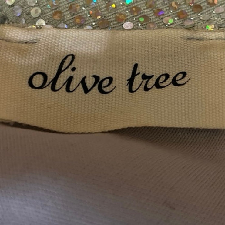Olive Tree Silver Metallic Sequin Scoop Sleeveless Cami Mini Bodycon Dress Sz S