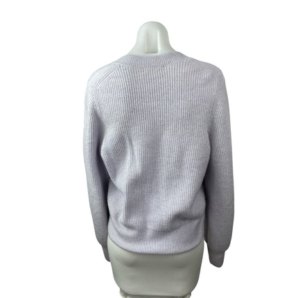 Madewell Melwood Purple Wool Ribbed Square Neck Long Sleeve Sweater Top Size M