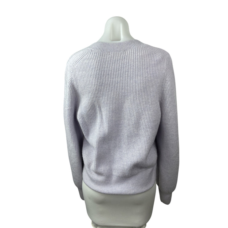 Madewell Melwood Purple Wool Ribbed Square Neck Long Sleeve Sweater Top Size M
