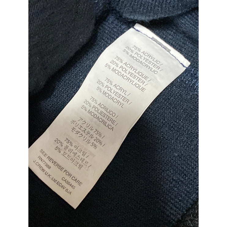 J.Crew Men's Navy Blue Sherpa Fleece Turtleneck Snap Long Sleeve Sweater Top S