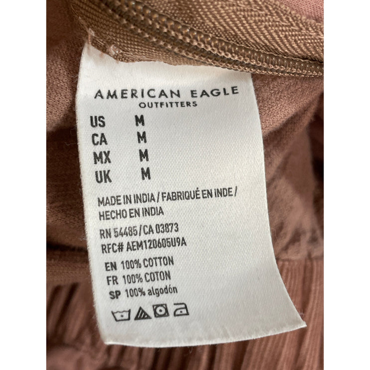 American Eagle Corduroy Square Neck Sleeveless Button Overall Jumpsuit Romper M