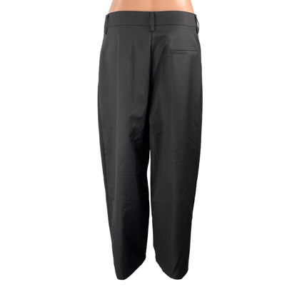 Lioness Women's Black High Rise Pleated Barrel Baggy Trousers Pants Size M
