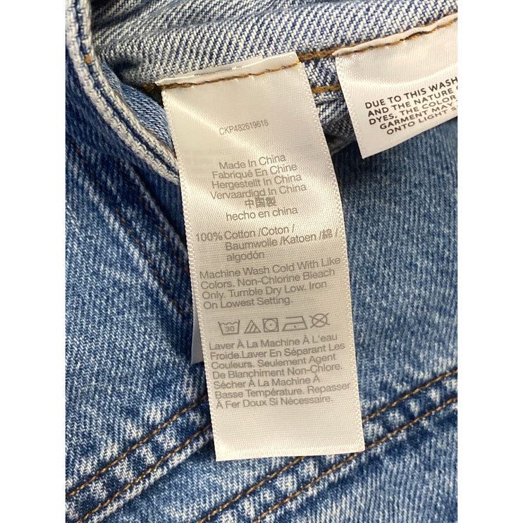 Madewell Women's Blue High Waisted Straight Leg Cargo Denim Jeans Size 33