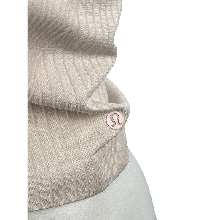 Lululemon Beige Ribbed Knit Scoop Neck Yoga Workout Athletic Tank Top Size 8
