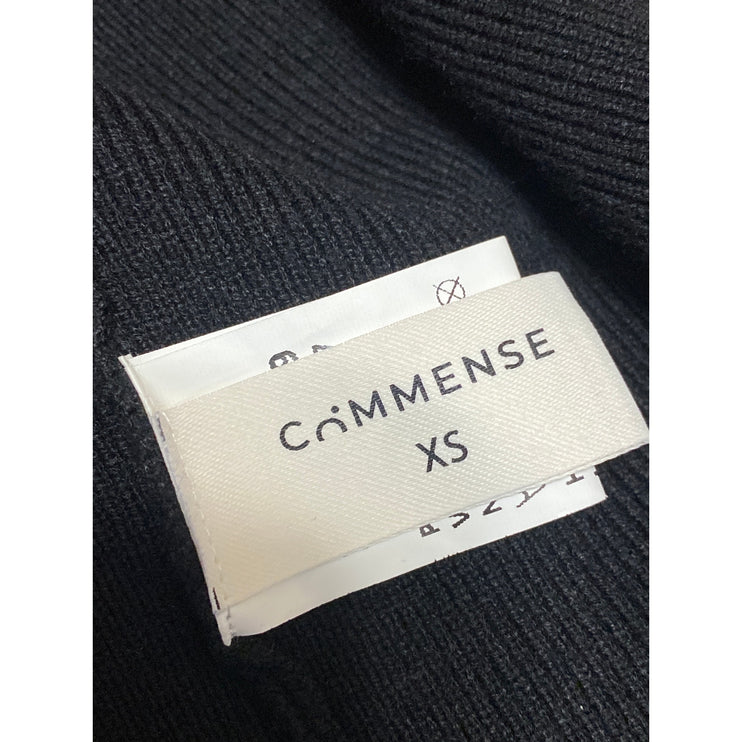 Commense Women's Black Gold Button Knit Long Sleeve Cardigan Sweater Top Size XS