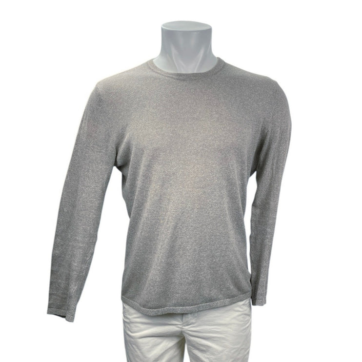 Zara Men's Gray Long Sleeve Crew Neck Basic Sweatshirt T Shirt Tee Top Size M
