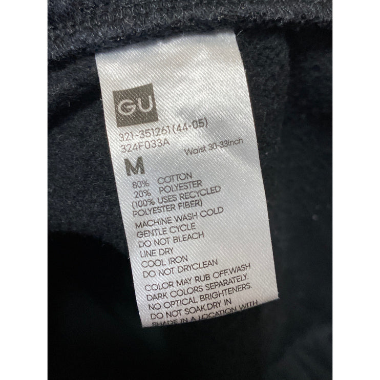 GU Men's Black Tapered Leg High Rise Elastic Waist Joggers Sweatpants Size M