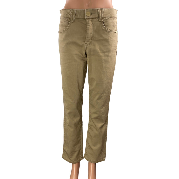 Democracy Absolution Women's Tan Khaki Straight High Rise Denim Jeans Size 4P