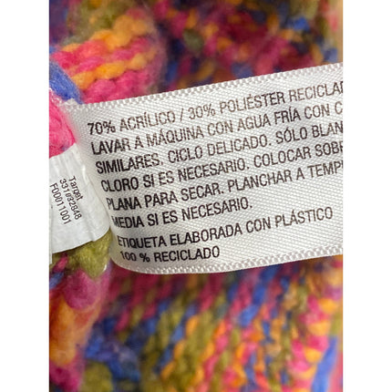 Wild Fable Multicolor Space Dye Crochet Long Sleeve Crop Pointelle Sweater Top S