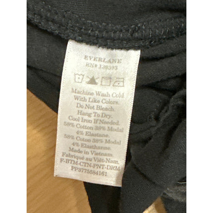 Everlane Women's Black Mid Rise Elastic Waist Tapered Skinny Trousers Pants Sz S