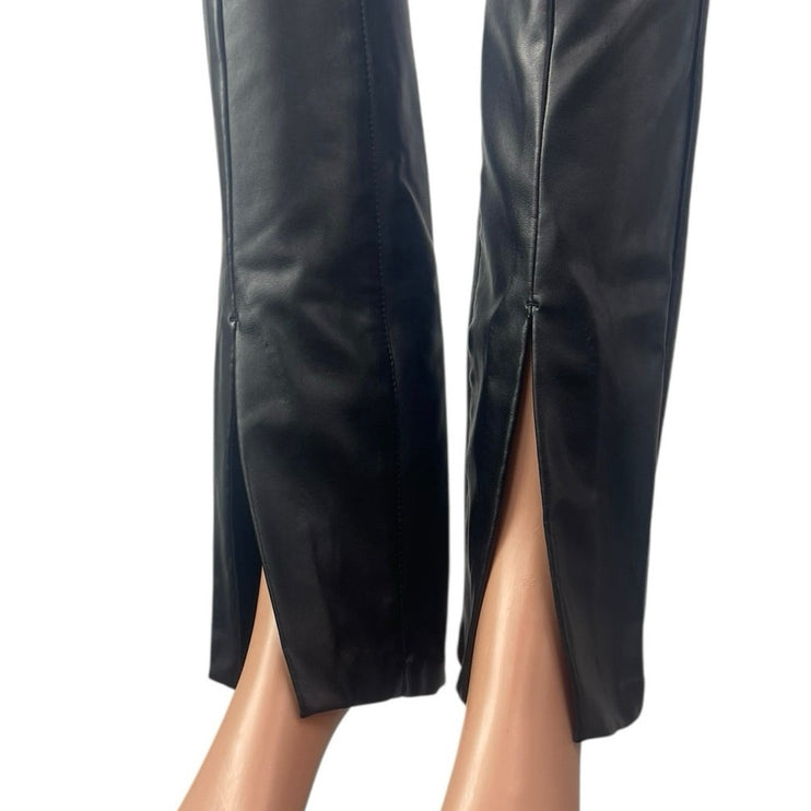 Abercrombie & Fitch The Shinny High Rise Faux Leather Vegan Trousers Pants Sz 26