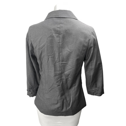 Doki Geki Women's Long Sleeve Gray Single Button Blazer Coat Suit Jacket Size S