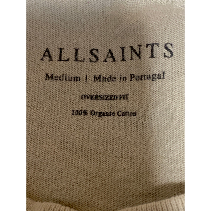 Allsaints Men's Khaki Crew Neck Short Sleeve Classic Tee Basic T-Shirt Top Sz M