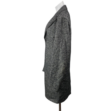 Reiss Women's Dark Gray Wool Long Sleeve Notch Lapel Trench Coat Jacket Size M