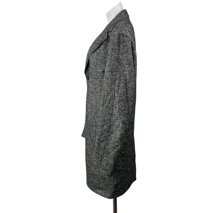 Reiss Women's Dark Gray Wool Long Sleeve Notch Lapel Trench Coat Jacket Size M