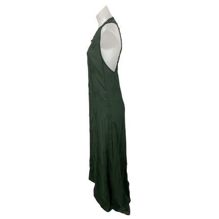 Zara Green Embroidered Floral Lace Sleeveless Tank Evening Maxi Dress Size S