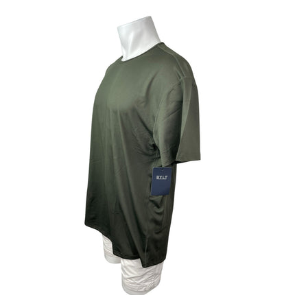 NEW BYLT Drop Cut Men's Green Short Sleeve Athletic Activewear Tee T-Shirt Top S